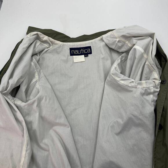 Vintage 80s Nautica Men's Spinnaker Jacket Medium Green Windbreaker Lightweight - Picture 4 of 8